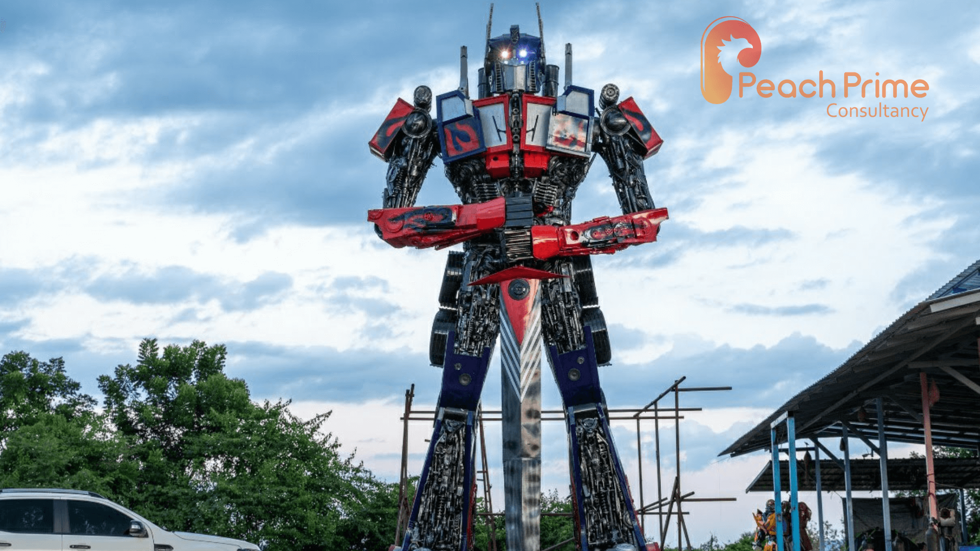 8M Tall Optimus Prime Transformer Sculpture at Science City