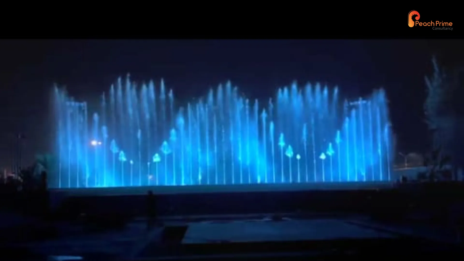 Musical fountain fire